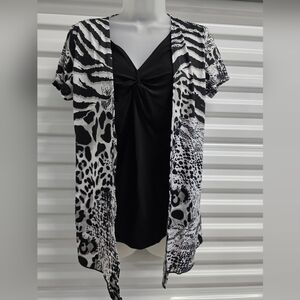 Susan Lawrence Monochrome Patterned Top